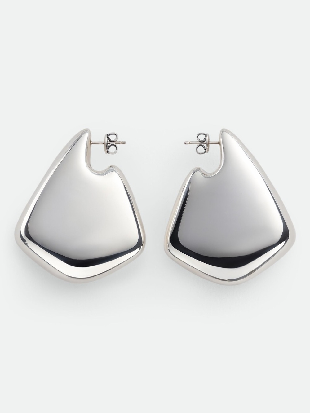 Italian Designer Inspired Large Silver Shark Fin Earrings